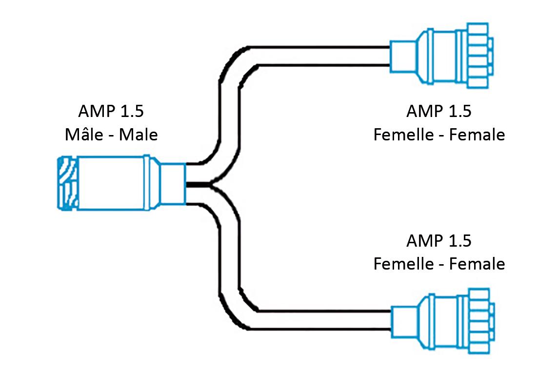 Cavo doppio per fanale posteriore AMP 1.5 7 pin